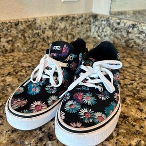Vans Black Floral Canvas Sneakers
